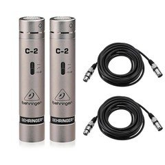 Behringer C-2 Matched Studio Cardioid Condenser Microphones, Pair, Bundle with 2