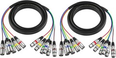 6 Channel Colored XLR Snake Cables 3 Feet – Shielded Audio Frequency Control …