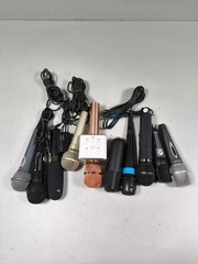 Lot of 10 Used Working Microphones – Various Models & Brands