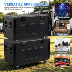 Cable Trunk Road Case Flight Case w/Wheels,Stackable Heavy Duty ATA Rolling Case