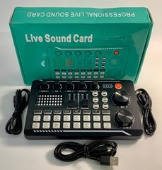 Live Sound Card Set Audio Mixer & Voice Changer Model F998 Black