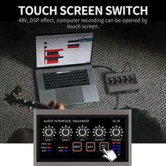 USB Audio Interface for PC with Touch Model, Audiobox Mic Preamps 16 Bit/48 Khz