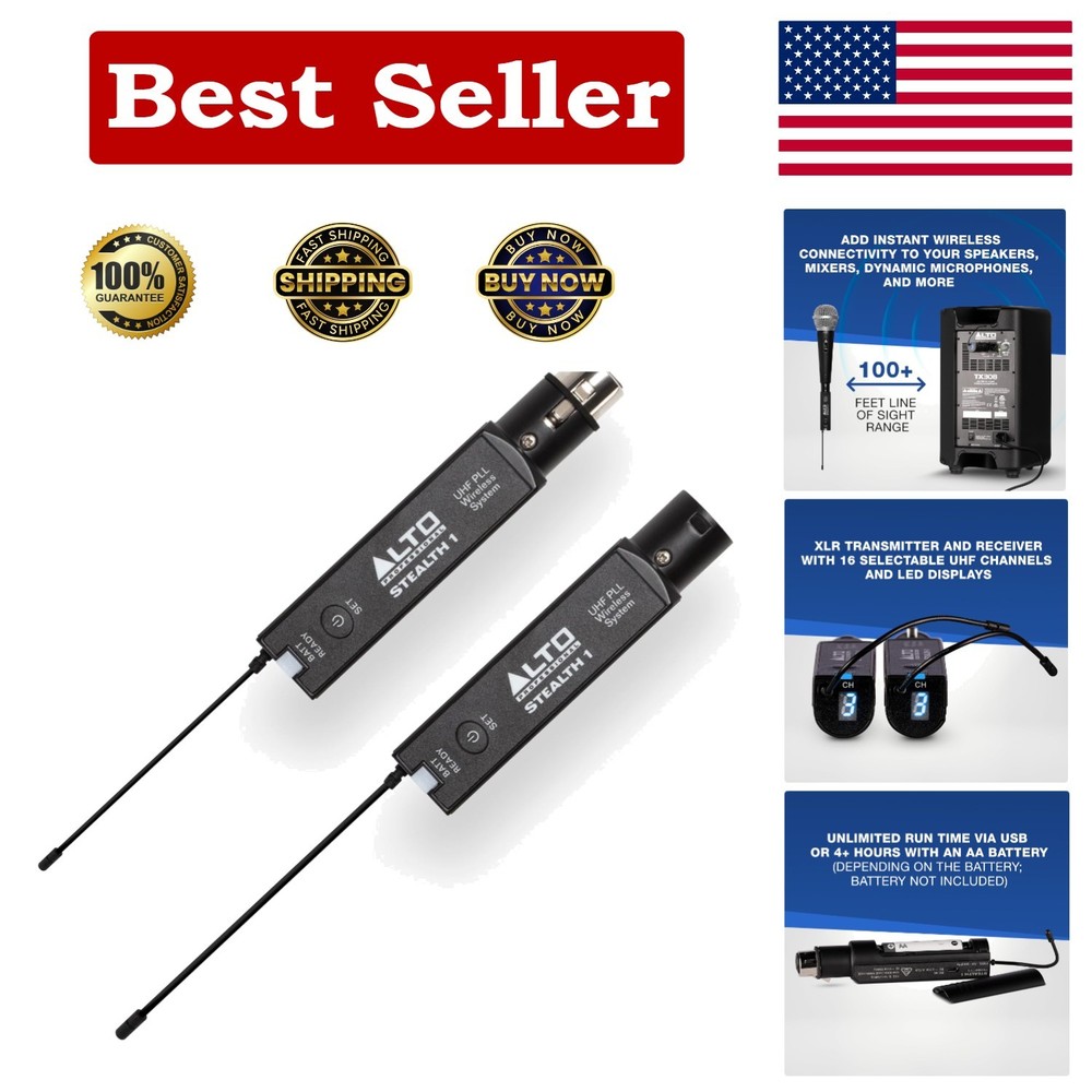 Stealth 1 Mono Wireless System with XLR Connection – Easy Setup & Versatile Use