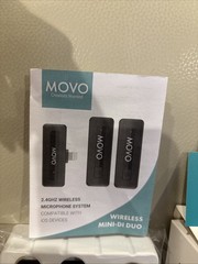 Movo Wireless Mini Duo Microphones for Camera Video Recording 2.4Ghz Transmitter