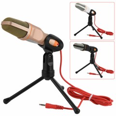 Professional 3.5mm Condenser Microphone With Tripod Mic For PC Laptop Smartphone