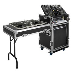 12U PA DJ Rack / Road Case Slant Mixer Top Rack with DJ Table Tops 661 lbs Load