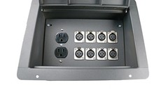 Elite Core FBL8+AC Large Recessed Floor Box with 8xXLRF and 2 AC Connectors