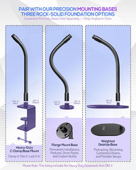 6-INCH Heavy-Duty Microphone Flexible Gooseneck Hose Arm – Mic Stand Mount Exten