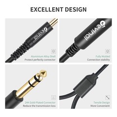 High-Quality 1/4″ TRS Splitter Cable 30cm – Gold Plated for Superior Sound