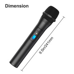 Professional VHF Handheld Microphone System Wireless Mic Karaoke W/ USB Receiver