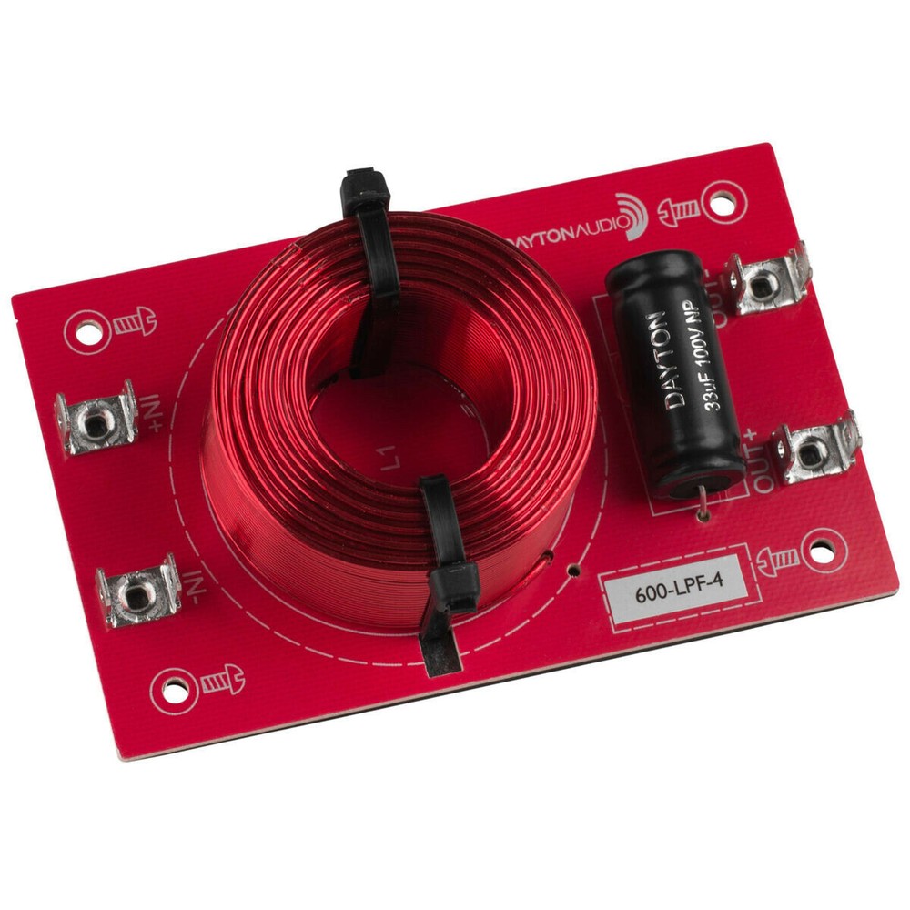 Dayton Audio – 600-LPF-4 – Low Pass Speaker Crossover 600 Hz 12 dB/Octave