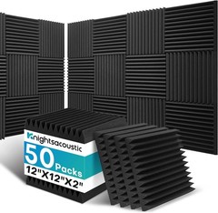 High Density Sound Proof Foam Panels – 50 Pack, Ideal for Studios & Offices