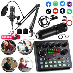Home Audio Mixer Kit Sound Card Podcast For Live Game Music Record Condencer Mic
