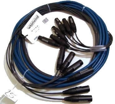 Birsppy Whirlwind Audio Multitrack Snake, 4 XLRF to 4 XLRM, 10 feet, Black
