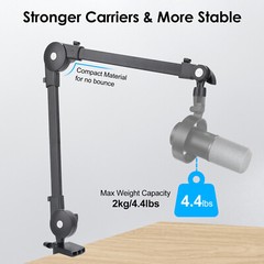 Microphone Desk Stand 360° Rotatable Mic Boom Arm with 3/8“ to 5/8“ Adapter