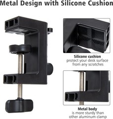 Durable Metal Microphone Desk Clamp with Foam Padding – Perfect for Boom Arms