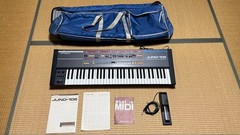 Roland Juno-106 Analog Synthesizer Manual Pedal Case 100V Japan Vintage Tested