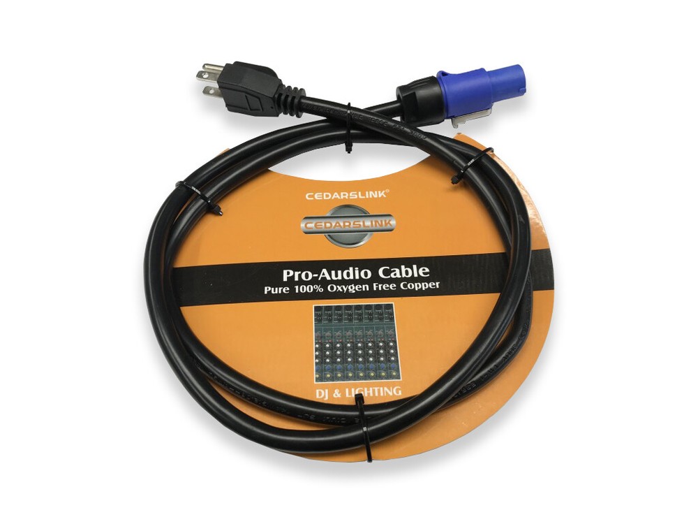 High Quality PowerCON to Grounded Male Edison 14 Gauge Mains Power Cable (3′)