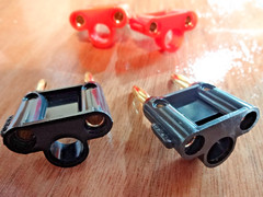 DUAL GOLD-PLATED AUDIO BANANA PLUG SET OF 4 AS SHOWN!