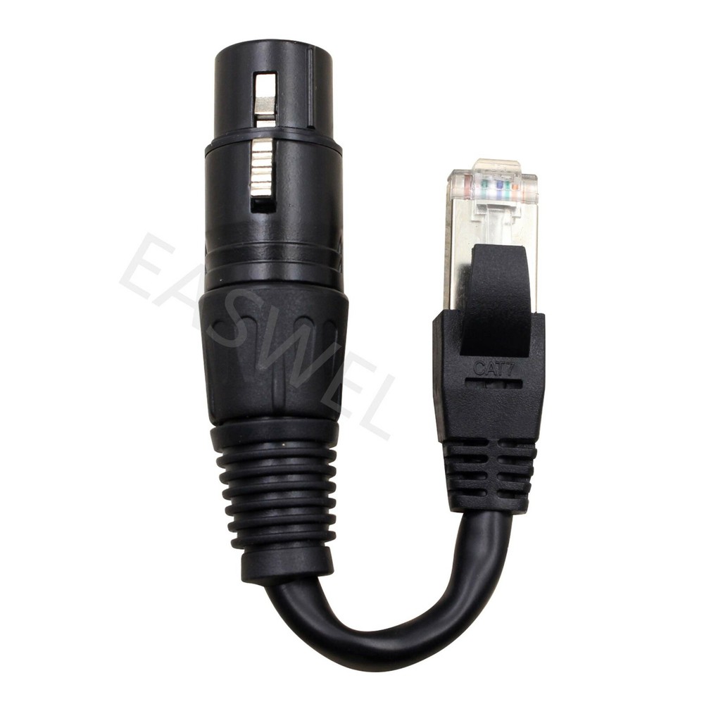 3 Pin XLR Male To RJ45 Ethernet Male Cable Cord Adapter Converter