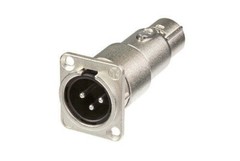 (2) Two Genuine NEUTRIK NA3MDF „D Panel“ 3 Pin XLR Male to Female Adapter