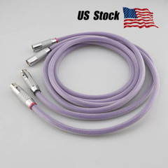 Pair 8N OCC Pure Copper Balanced XLR Cable Carbon Fiber Plug Interconnect Cord