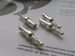 4x Copper Speaker Cable Banana Terminal Connector Plug Silver Plated