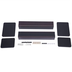 28″ 1 Pair Bookshelf Speaker Stands Surround Sound Home Theater Black Walnut PVC