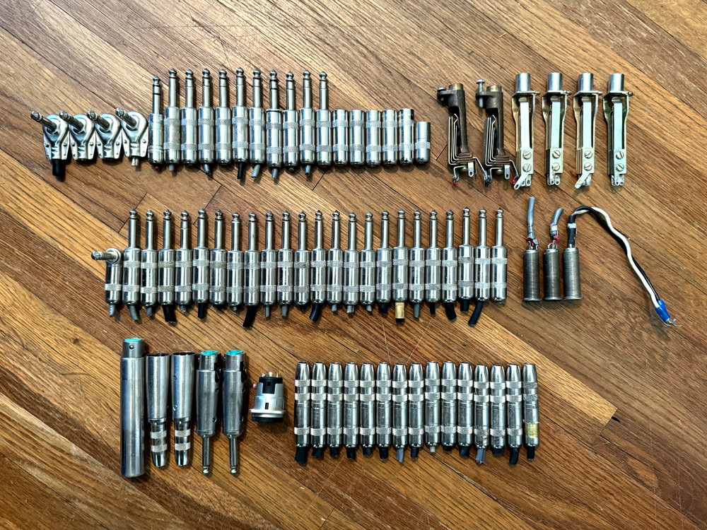 Lot of 75 Used 1/4″ / TRS / Male / Female Connectors + XLR Adapters. Switchcraft