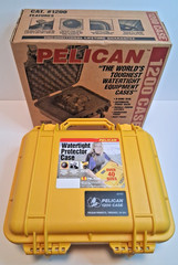 Pelican 1200 Watertight Foam Yellow Equipment Case Pick Pluck Customizable Foam