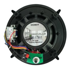 Rockville Commercial Restaurant Amp+(4) 8″ Black Ceiling Speakers+Wall Control