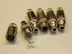 SWITCHCRAFT 125 3.5MM MONO FEMALE CABLE MOUNT CONNECTOR NICKEL PLATED – LOT OF 5