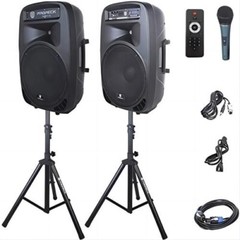 PRORECK Party 15 2000W 15″ Powered DJ Speaker System Bluetooth/USB/SD/LED Light