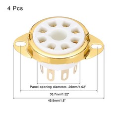 4 Pcs 8-pin Tube Socket Ceramic Vacuum Tube Protect Tube Pin Socket White