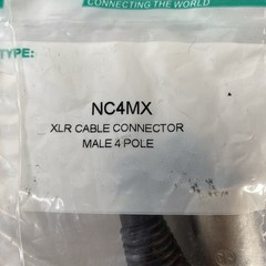 NEUTRIK NC4MX 4-Pin XLR Male Cable Mount Connector Silver/Black 4 Pole