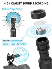 SYNCO M1S External Compact Video Microphone On-Camera Shotgun for DSLR Camera