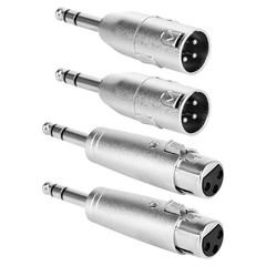 1/4″ TRS Male to XLR Adapter 4 Pack – 1 Pair 6.35mm 1/4″ to XLR Male/Female Adap