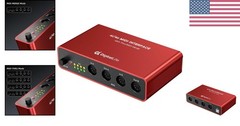 Quad-I/O | 4-In/4-Out MIDI Merge & Thru Box Metal, Red | Standalone Routing W…