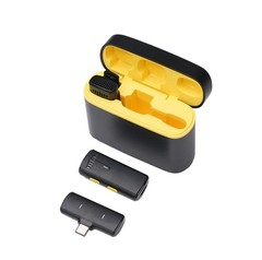 2in1 Wireless Lapel Microphone Noise Cancelling Recording Mic with Charging Box