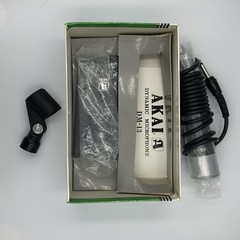 Set of 2 Akai DM-13 Dynamic Microphones Non Directional w/Stands New NOS