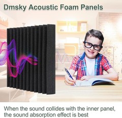 Eco-Friendly 50 Pack Sound Absorption Foam Panels – 2″x12″ for Homes & Offices
