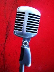 Vintage 1960s Shure 55S dynamic cardioid microphone w Atlas stand 55 DISPLAY # 2