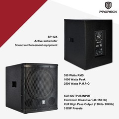 PRORECK SP-12X 12″ 1000W Powered PA DJ Subwoofer Class D DSP Stage Bass
