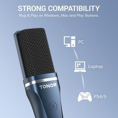 USB PC Microphone with Cardioid Pickup & Adjustable Stand for Streaming – TC-777