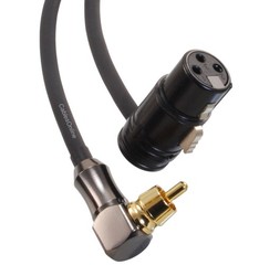 Low-Profile Right-Angle 3-Pin XLR Female to Right-Angle RCA Male Cable