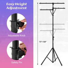 Pro Audio Tripod Lighting Stand w/6.1-11.5 FT Adjustable Height 100 LBS Capacity