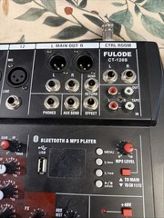 Fulode CT120S 12 Channel Mixer Bluetooth & MP3 Player Untested Euc