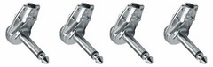 (4 Pack) PC-TJ055 1/4 6.35mm Mono TS Right Angle Guitar Plug Flat Male Connector