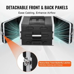 6U Rack Case Server Rack Cabinet 19 in Depth with ABS Construction Handle