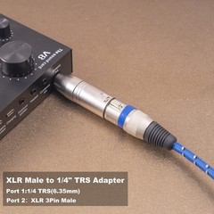 2 Pack 1/4 TRS to XLR Adapter Balanced 6.35mm Male to XLR Male Adapters